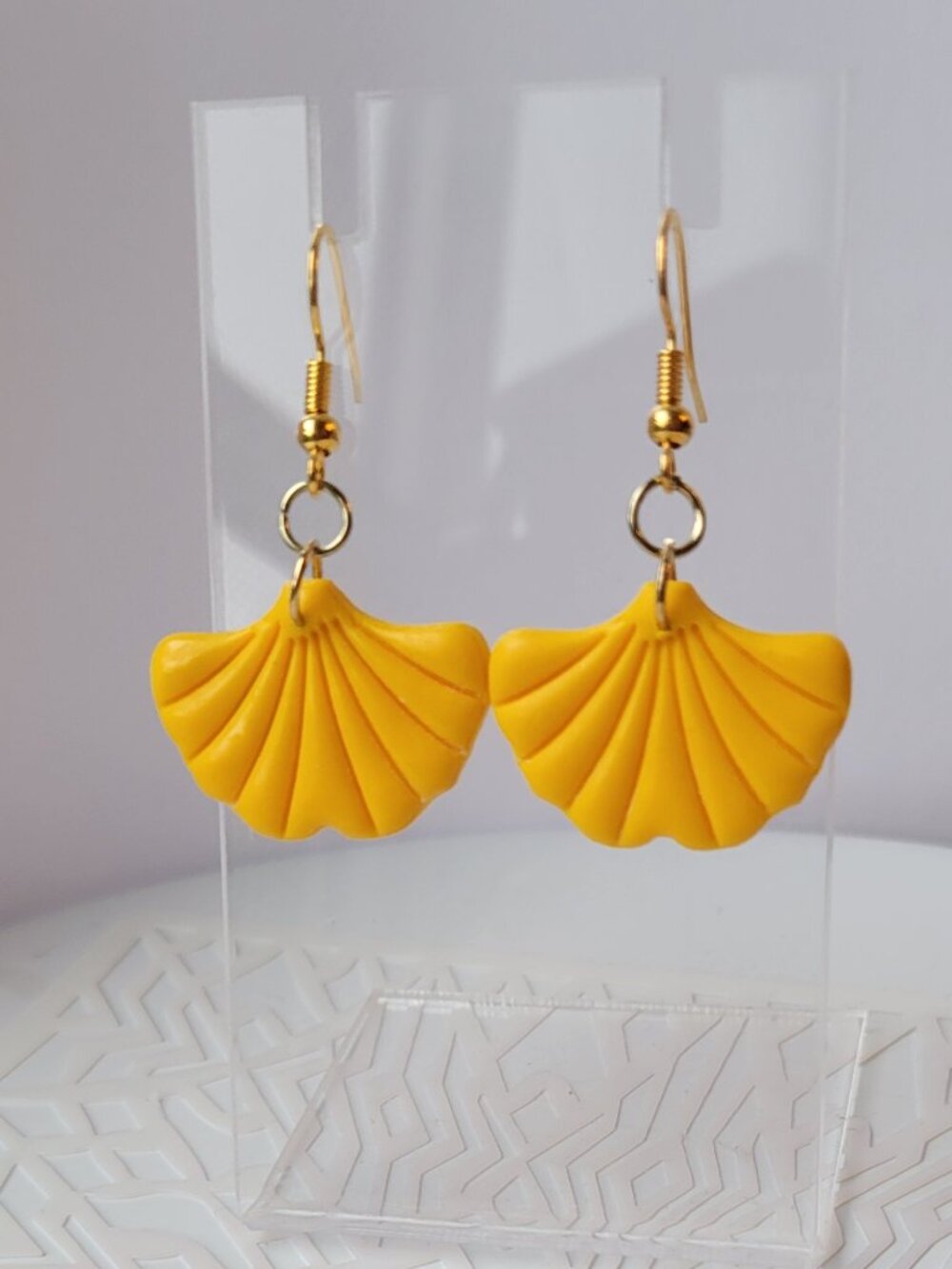 Handmade Gingko Leaf Earrings - Fall Polymer Clay Jewelry